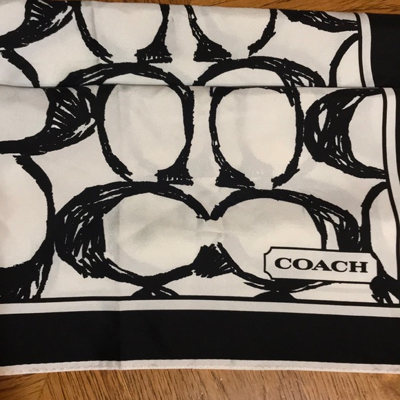 Coach Accessories - COACH BLACK SCRIBBLE C SILK SCARF